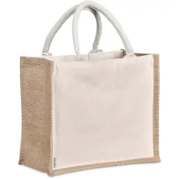 Okiyo Chinsai Midi Jute & Cotton Tote Side